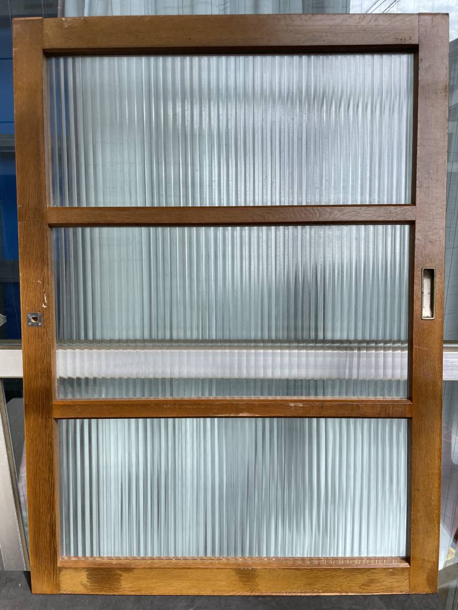 レトロ】ガラス戸／2枚セット／引き戸／現状渡し／アンティーク建具