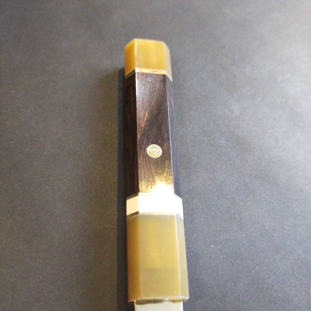 67層鏡面ダマスカス切付型ペティナイフ240mm 黒檀白水牛八角 67層鏡面