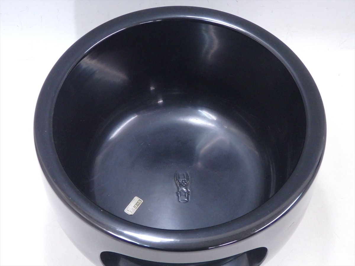 状態良好 月松斎 眉風炉 真塗 土風炉 最大径31cm 高さ19.7cm 茶道具