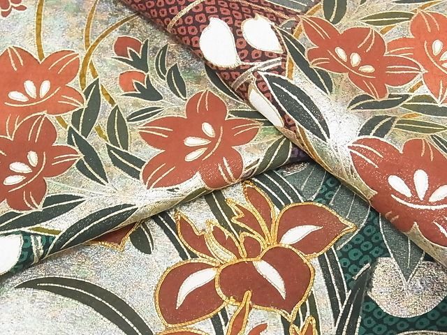 着物屋こころ■豪華振袖　駒刺繍　花丸文　暈し染め　金銀彩　着丈174cm　裄丈69cm　正絹　逸品　B-zg2672