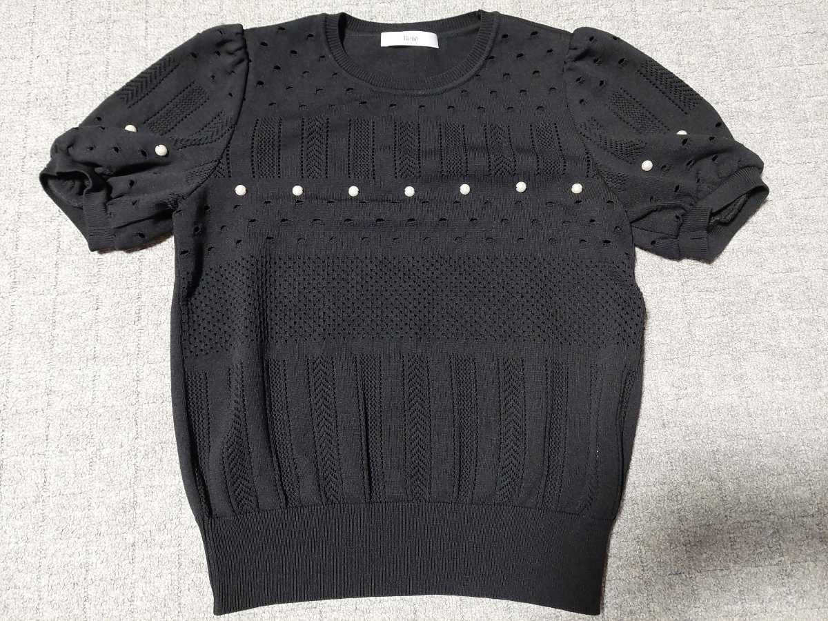 2025 新作 Rene Rene/ルネ☆カットワーク風ニットプルオーバー☆34