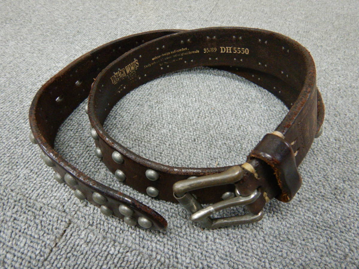★ ヴィンテージワークス VINTAGE WORKS スタッズ ベルト DH5550 茶 ★