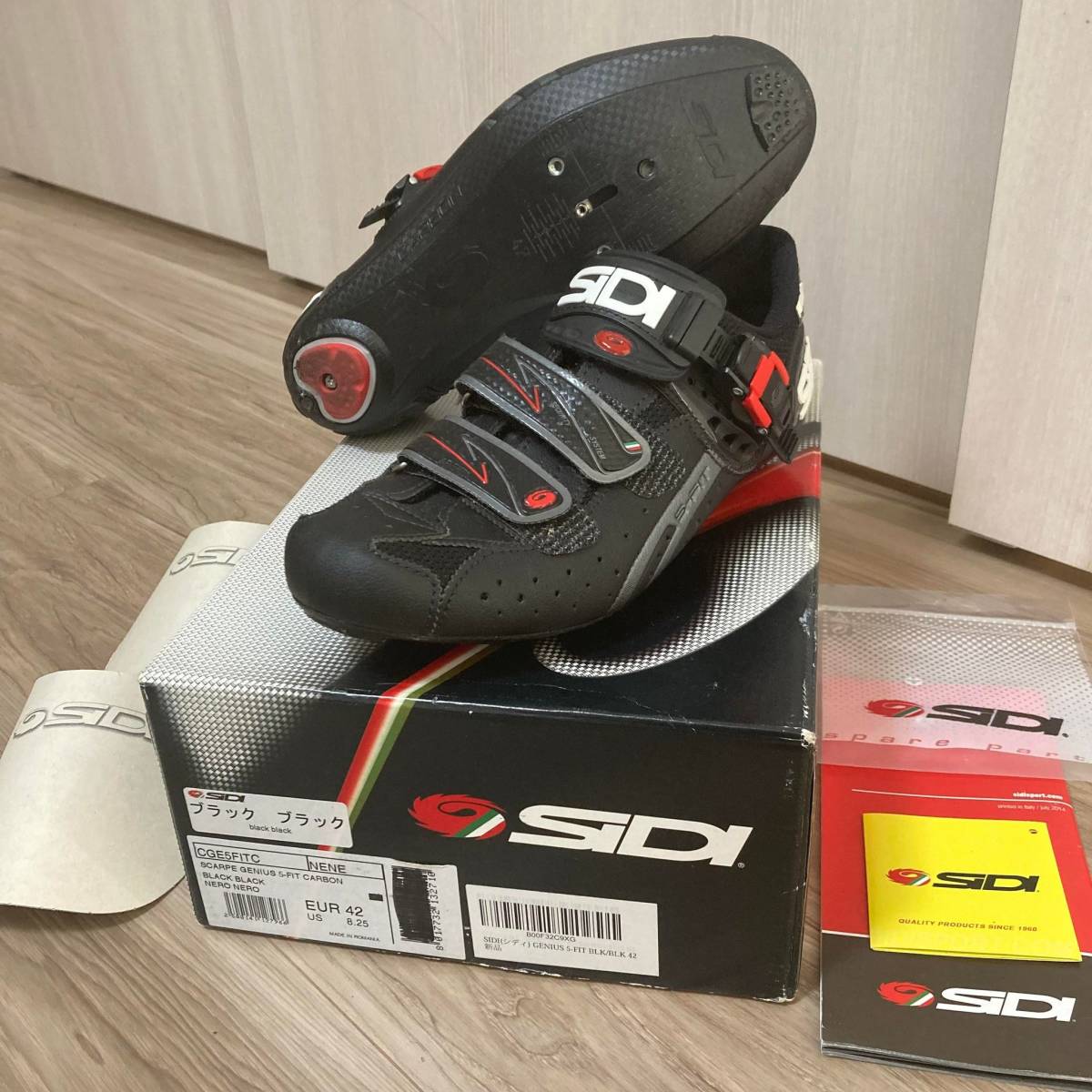 大人気，格安 Sidi シディ SIDI 42 軽量 カーボンソール CARBON ビンディングシューズ SPD-SL対応 ラチェット式バックル 定番 箱付き 良質品 4 ブラック(26cm～)｜売買されたオークション情報、yahooの商品情報をア 26cm～