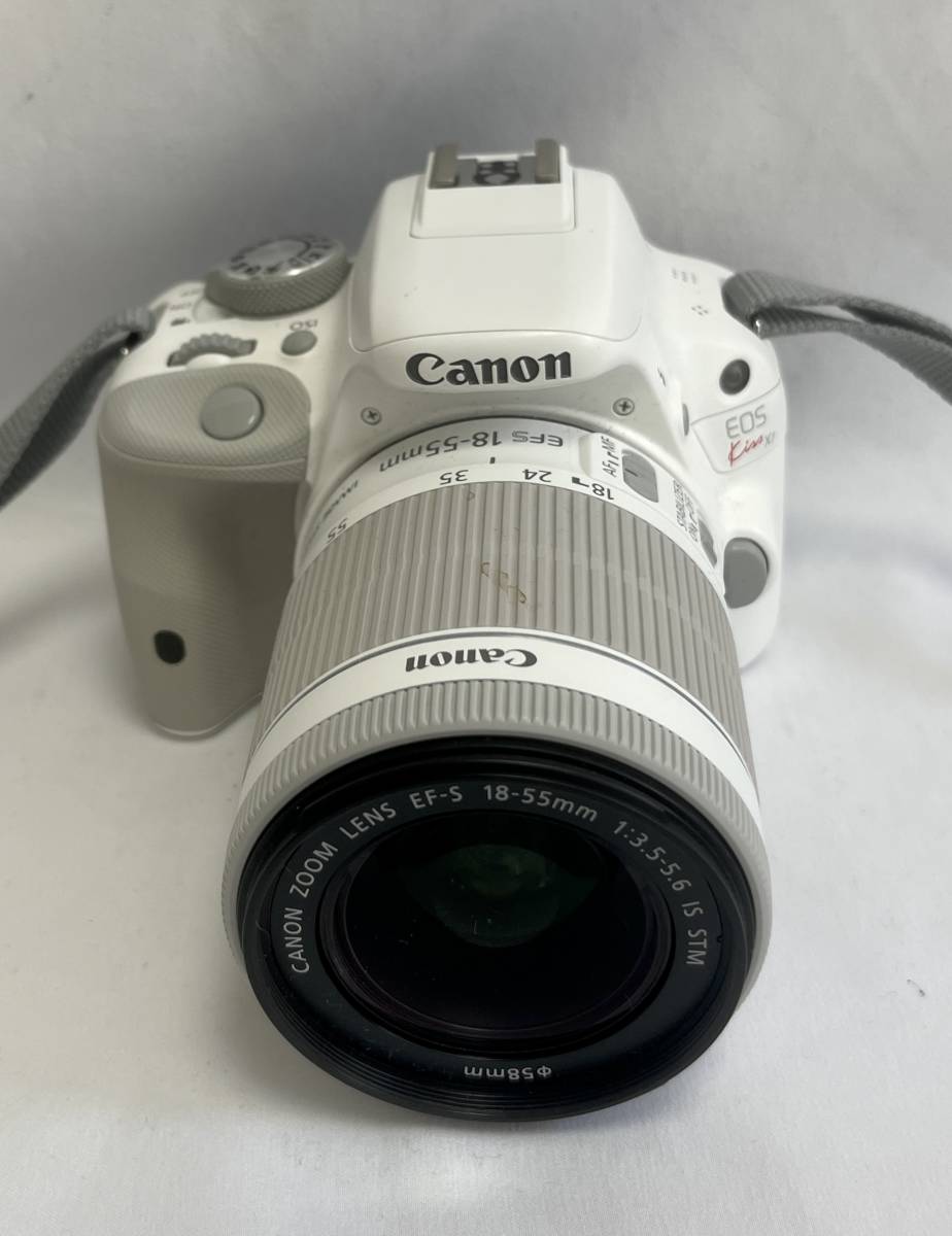 【1円スタート】可動品 キヤノン CANON EOS Kiss X7 ダブルレンズキット 2 EOSKISSX7WH-WLK2＆Canon 40mm 2.8 STM MACRO 0.3m 0.98ft