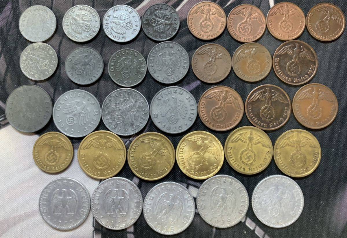 ww2 ドイツ 第三帝国 ペニヒ pfennig 銅貨 黄銅貨 アルミ貨 亜鉛貨 古銭 硬貨
