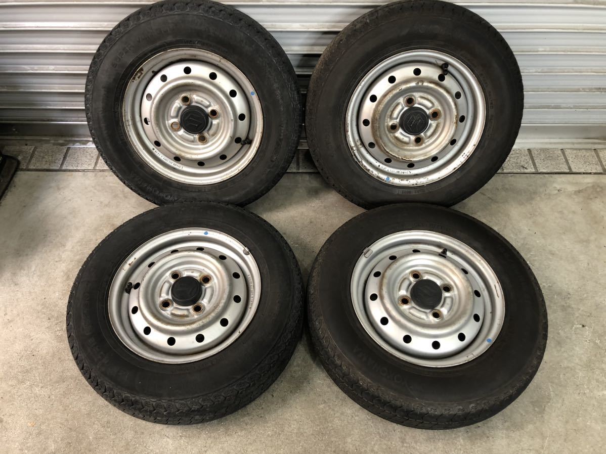 【S2880】 20〜22年製 145R12 6PR ヨコハマ スーパーバン356 12×4J+45 スズキ 純正 鉄ホイール キャリィ エブリィ 軽トラ 軽バン