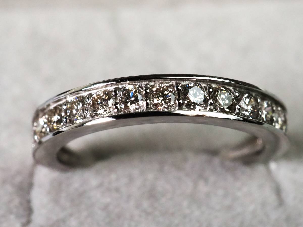 指輪 18金 ダイヤモンド リング ハーフエタニティリング 0.75ct k18 
