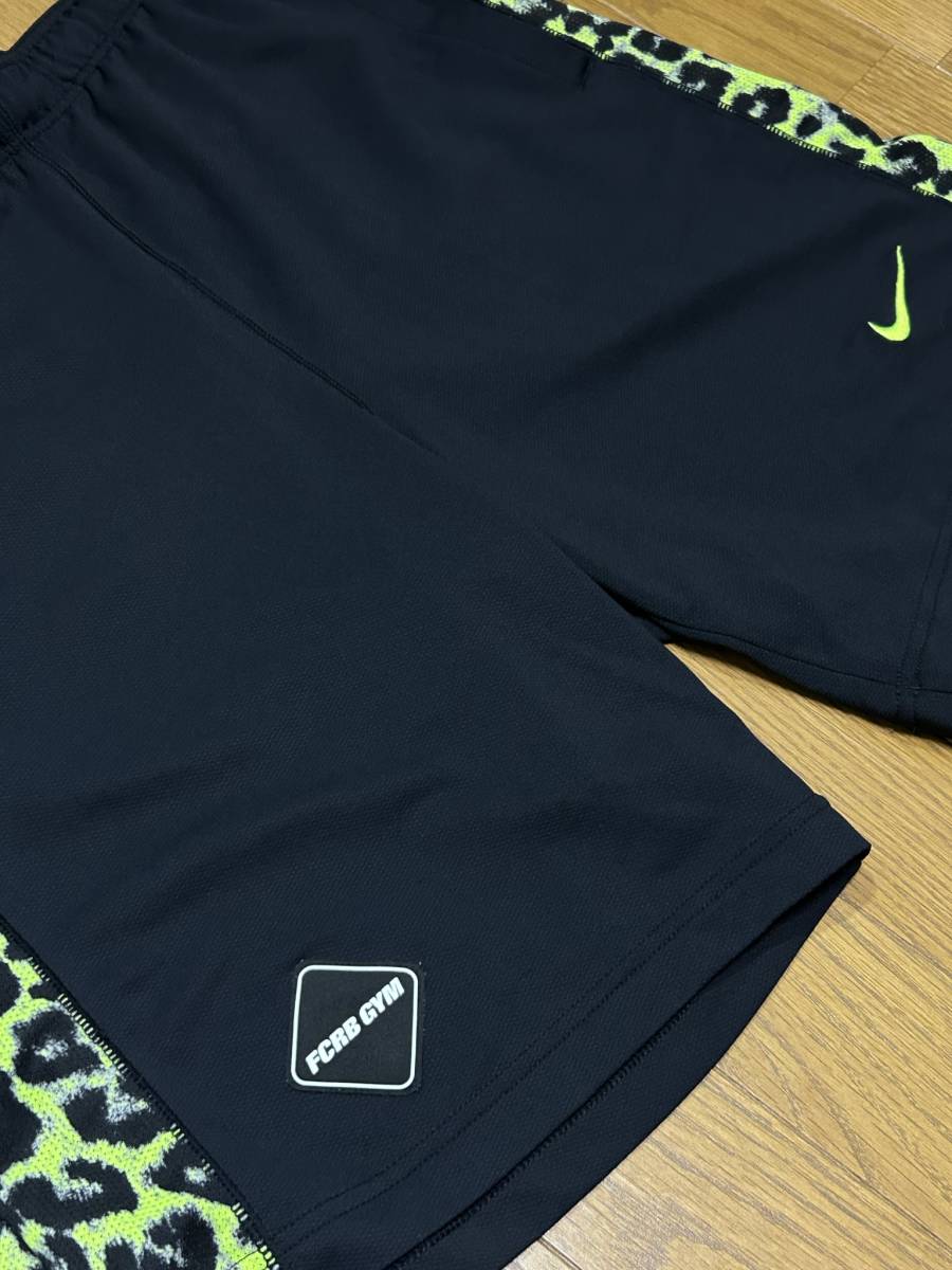 NIKE FCRB GYM TRAINNG S/S TOP & SHORTS 黒 レオパード 豹柄 サイズS 