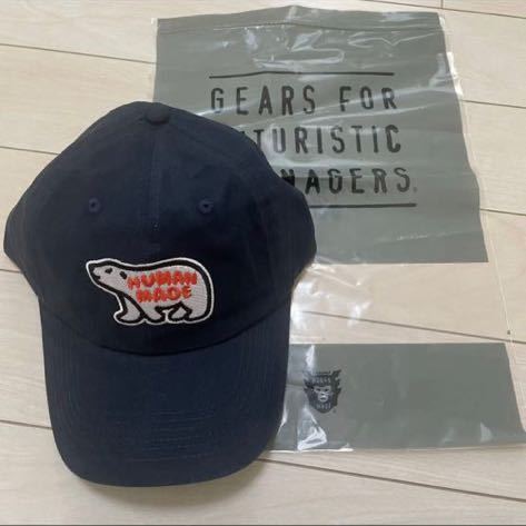 HUMAN MADE ネイビー キャップ　シロクマ 未使用 ヒューマンメイド 帽子 キャップ 白くま human made 濃紺