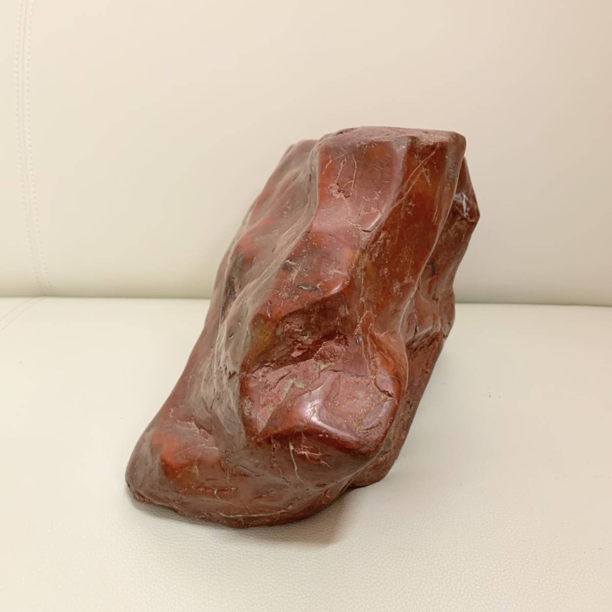 佐渡の赤玉 赤石 磨き 研磨 天然石 自然石 重量 約13.6kg(原石)｜売買