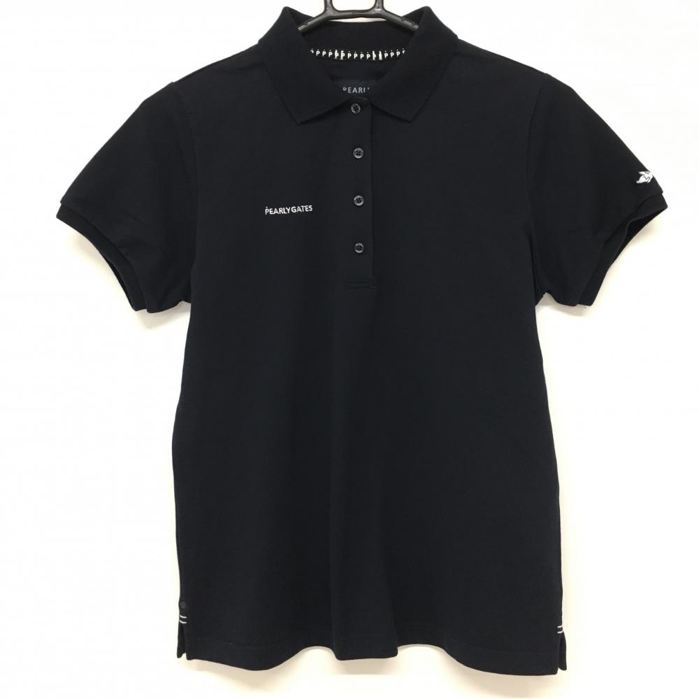 超美品】パーリーゲイツ 半袖ポロシャツ ネイビー×白 レディース 1(M
