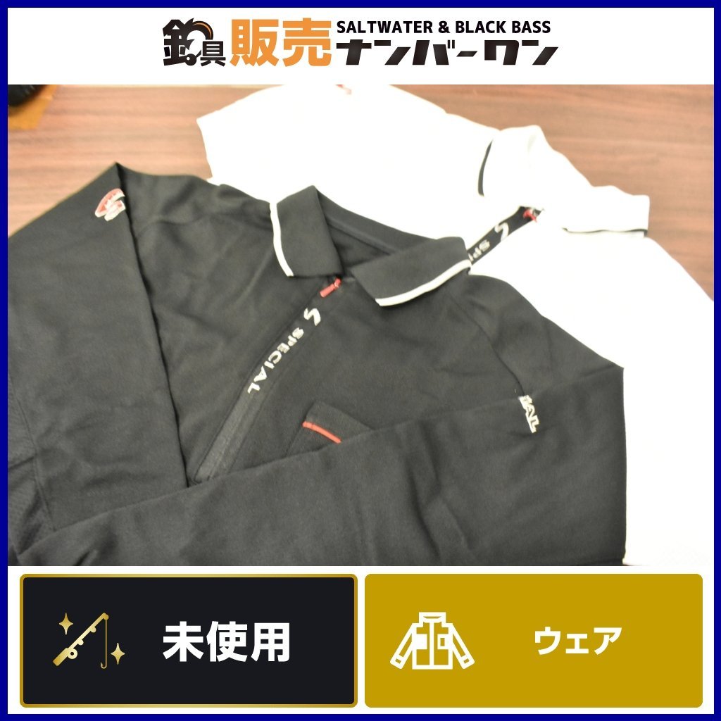 【未使用品☆1】ダイワ スペシャル アイスドライ 長袖 ポロシャツ SE-7009 M ブラック ホワイト 2点セット DAIWA ウエア UVカット 速乾 CKN