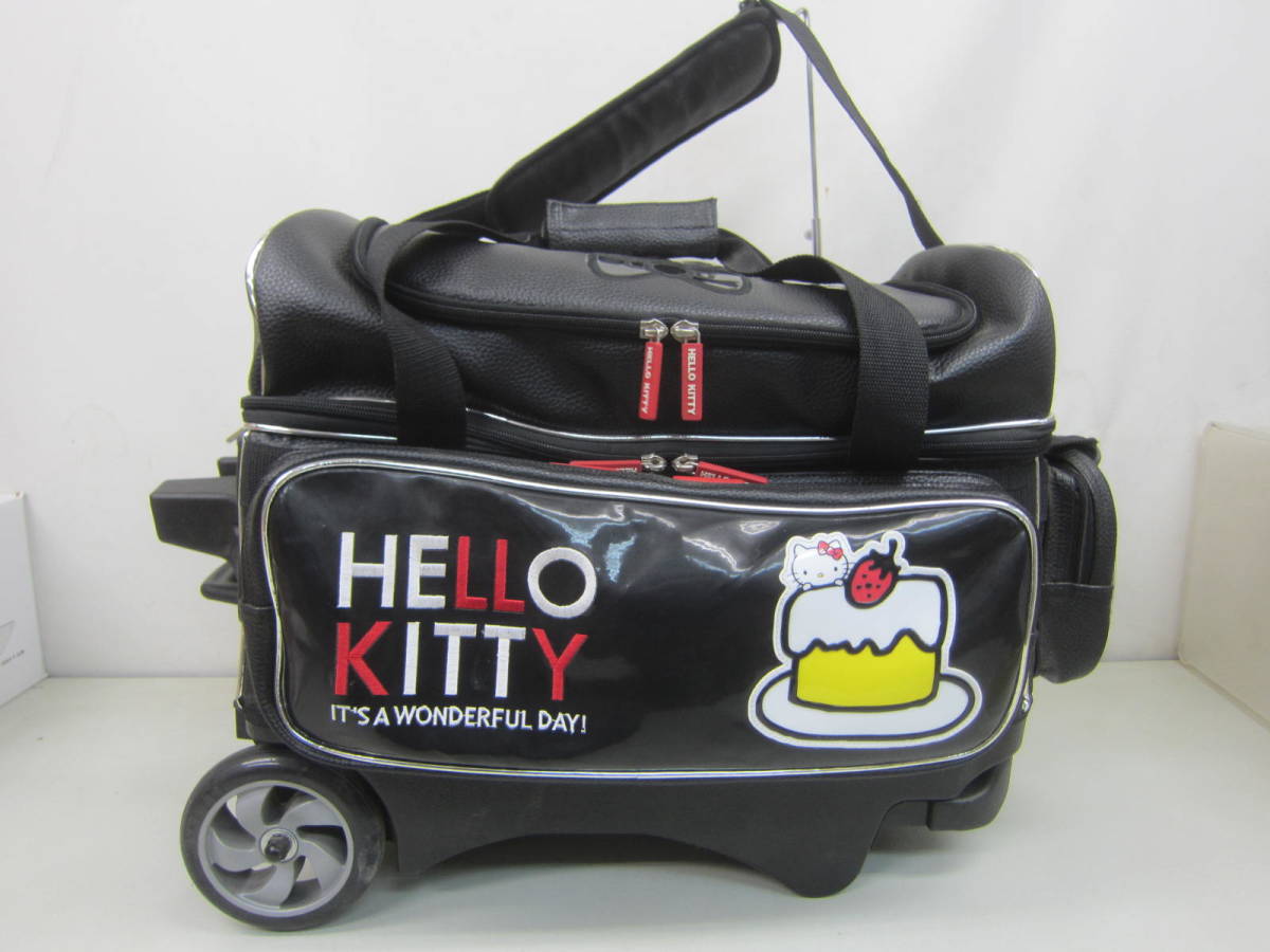 ★ボウリング2ボールキャリーバック・ HI-SP「ハローキティ/HELLO KITTY」 キャスター付、シューズ収納、2ボール収納 ※使用感現状品■120