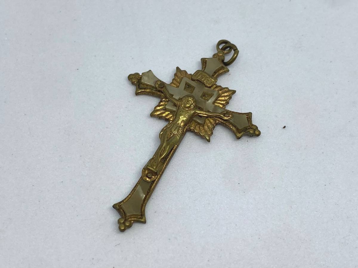 レトロ ビンテージ ロザリオ クロス イエス キリスト ペンダント  