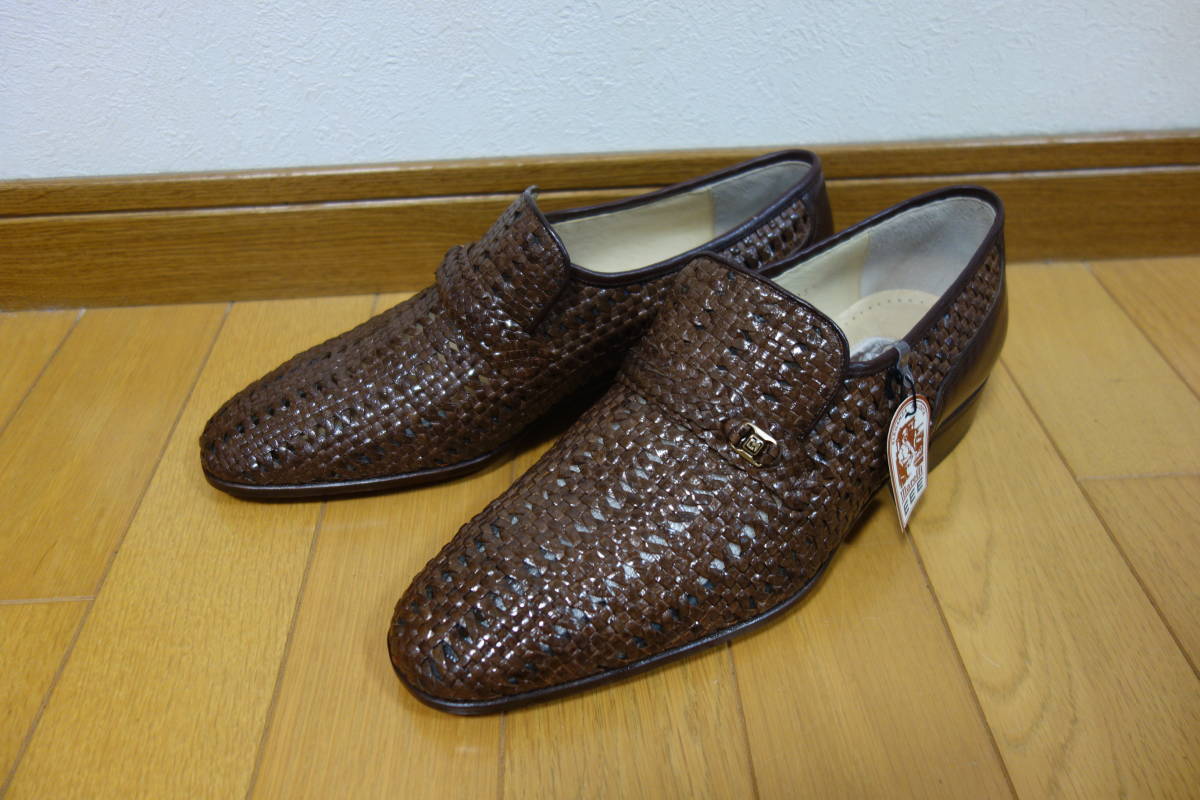 未使用品 mareffi マレリー 9880 メッシュレザーシューズ ビジネスシューズ EEE ブラウン 2５.5cm 日本製
