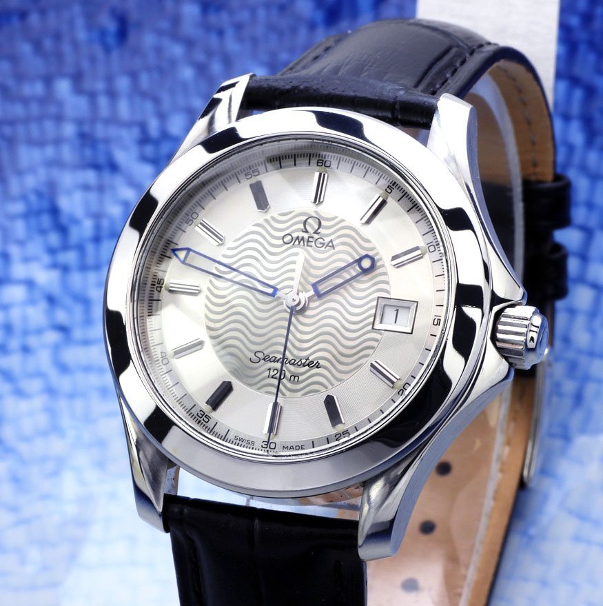 お得，限定SALE OMEGA オメガ Seamaster 120 Steel Silver 2Tone Dial メンズ クォーツ 極 電池 / 36mm(シーマスター)｜売買されたオークション情報、yahooの商品情報をアーカイブ公開 - オークファン シーマスター