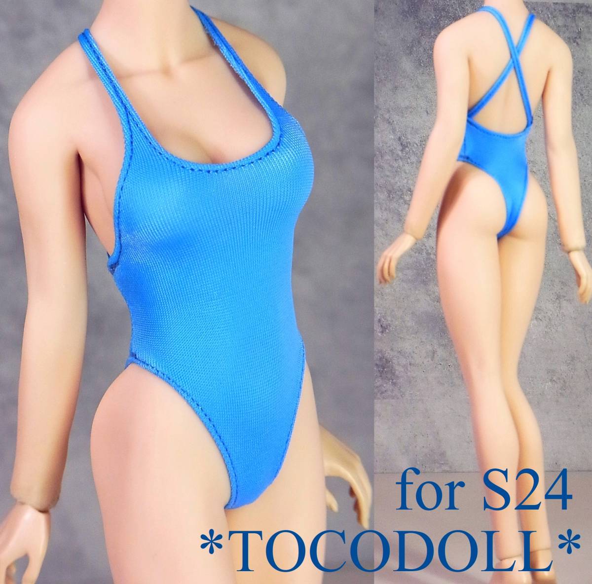 ＊toco＊ TBLeague S24 スクール＆スポーツ水着 スカイブルー系 クロス