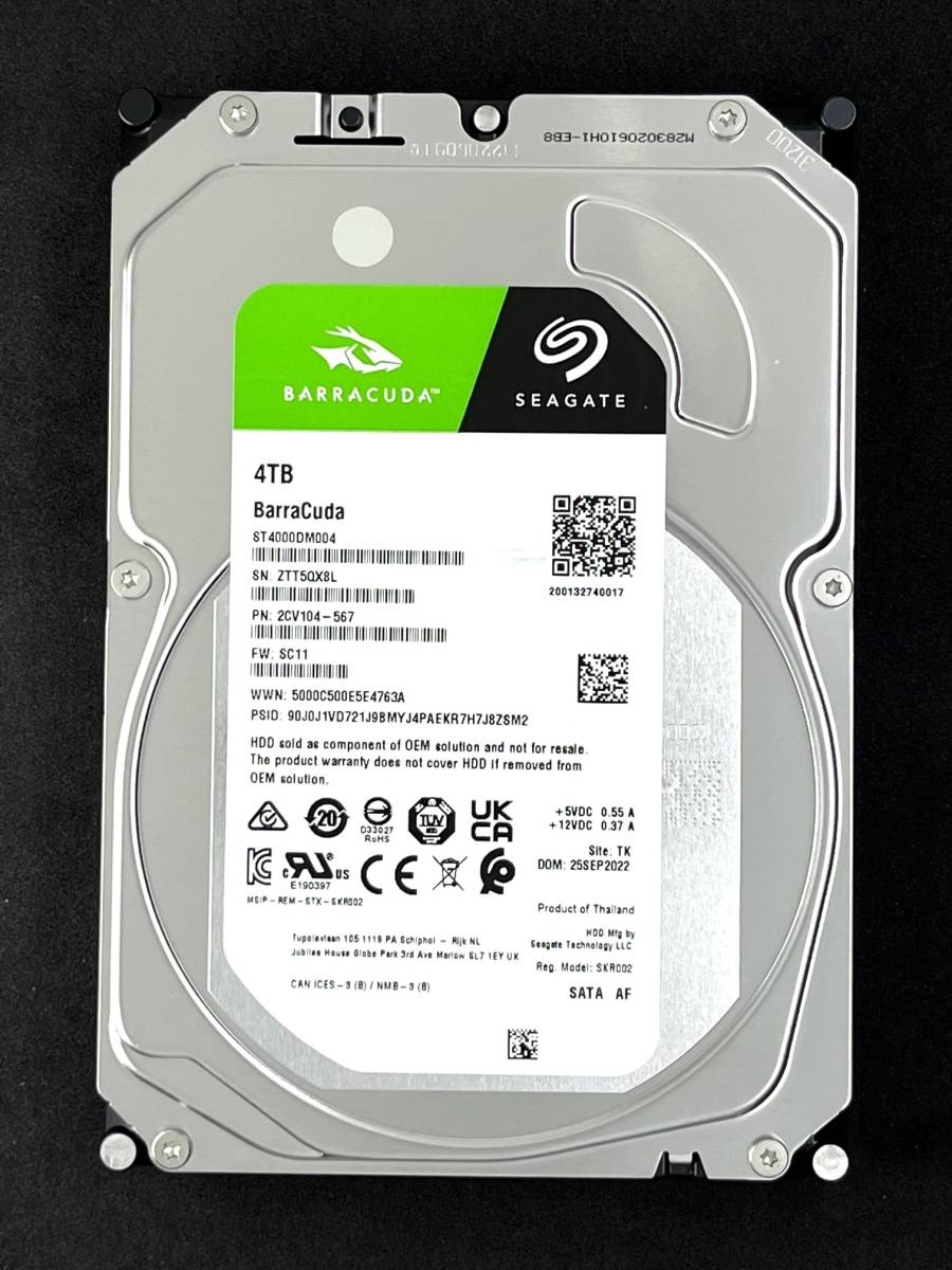 中古パーツ】3.5 SATA 4TB 1台 正常 WD WD40EFRX 使用時間0H □HDD1574
