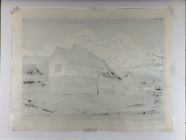 が購入できます 真作□木版画□創作版画家 西嶋勝之□『雲の峰』□大型