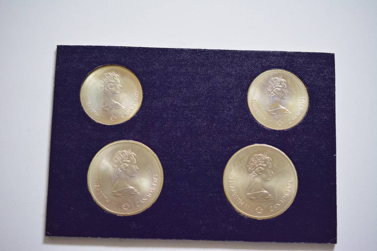 ４５－G）阿波コイン モントリオール五輪銀 一次（１０D2種・５D2種） 計4枚 総重量１４６ｇ（９２５） 少変色 未使用品クラス ２－A）阿波コイン  モントリオール五輪 一次（１０D2種・５D2種） 計4
