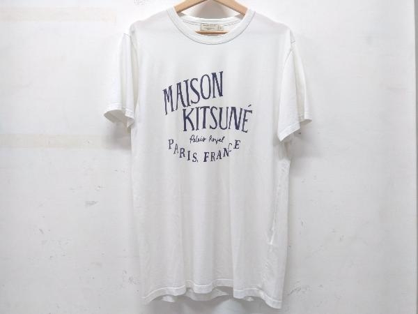 MAISON KITSUNE パレロワイヤル ロゴTシャツ 半袖Tシャツ メンズ Mサイズ 綿100％ ホワイト 参考定価11，000円