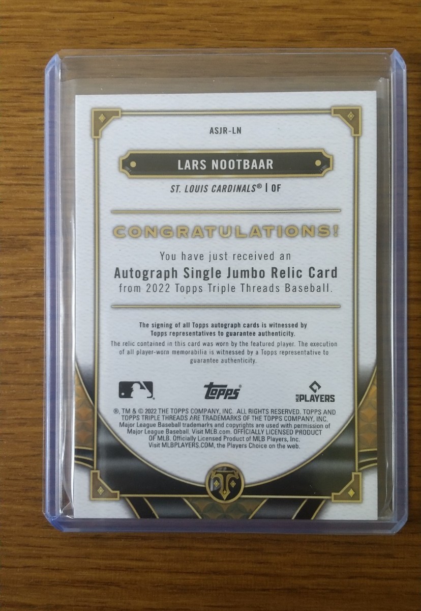 ヌートバー 直筆サインカード TOPPS TRIPLE THREADS Lars Nootbaar 