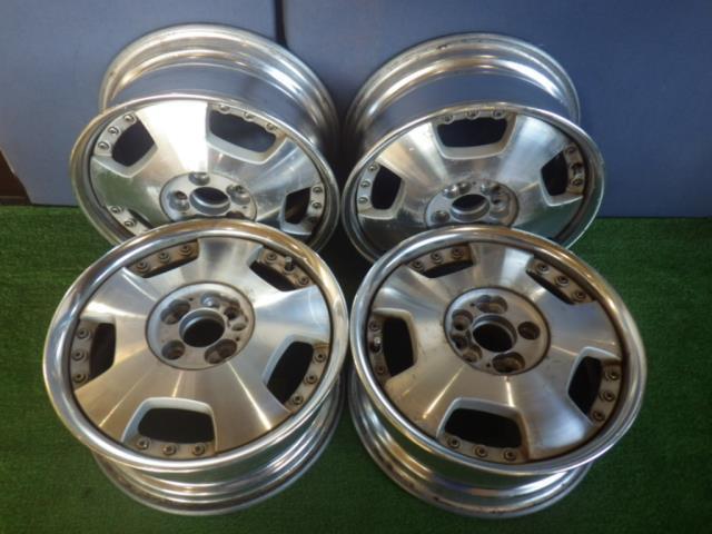 青森発】中古 アルミ ホイール 社外 WORK ユーロライン 15x6JJ 4H・5H