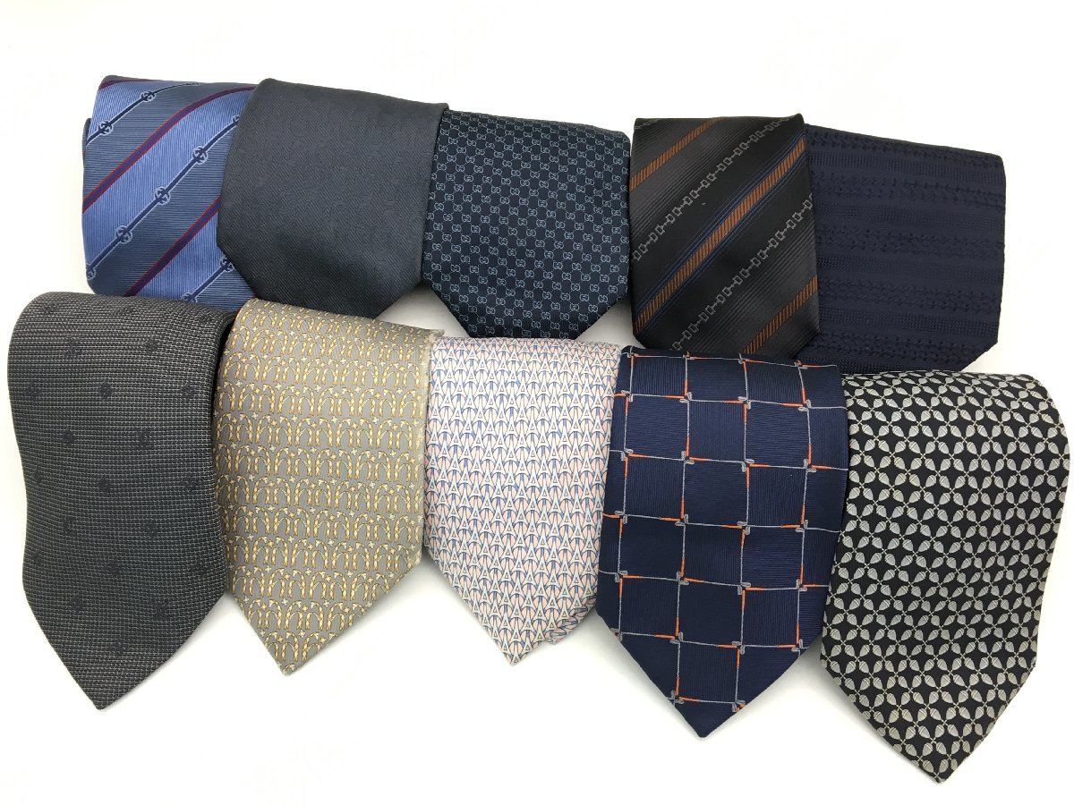 エルメス / グッチ / ルイヴィトン 他 ネクタイ 10点まとめ 中古【UW040405】