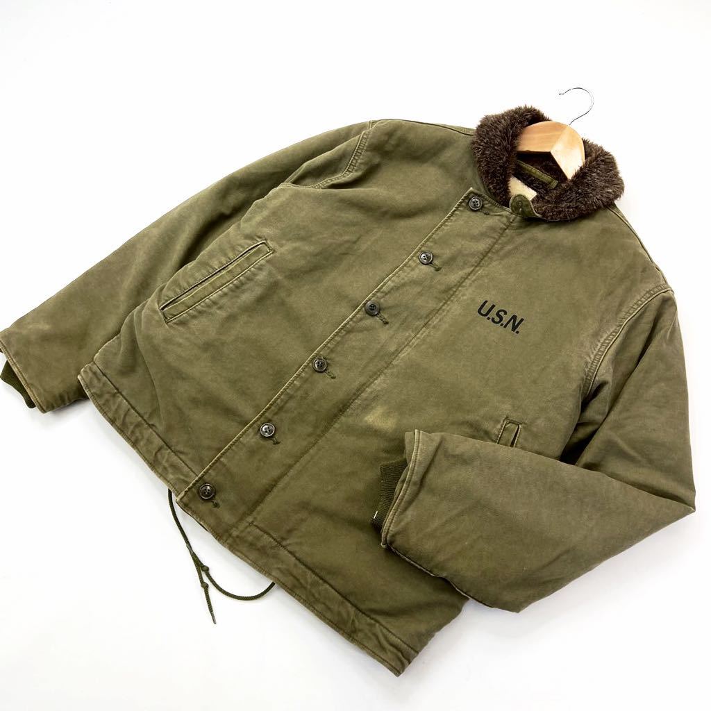 USN ☆ 名作 復刻 レプリカ N-1 デッキジャケット 裏ボア オリーブ