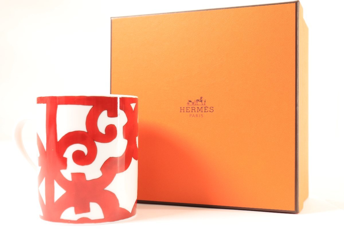 HERMES エルメス マグカップ カップ コップ ガダルキヴィール 赤白 