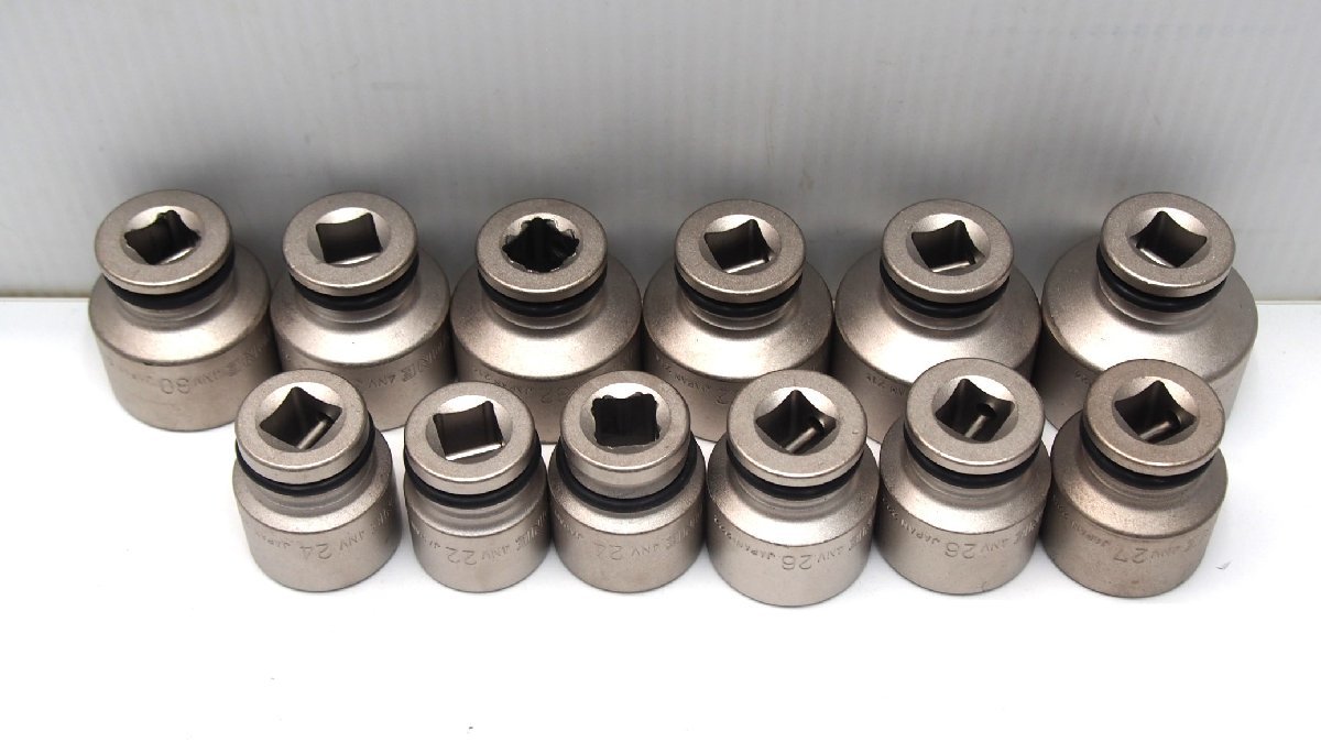 TONE/トネ 12.7 ソケット 対辺:六角 12個セット インパクト対応 36/35/32/30/27/26/24/22mm ☆ 1/2インチ