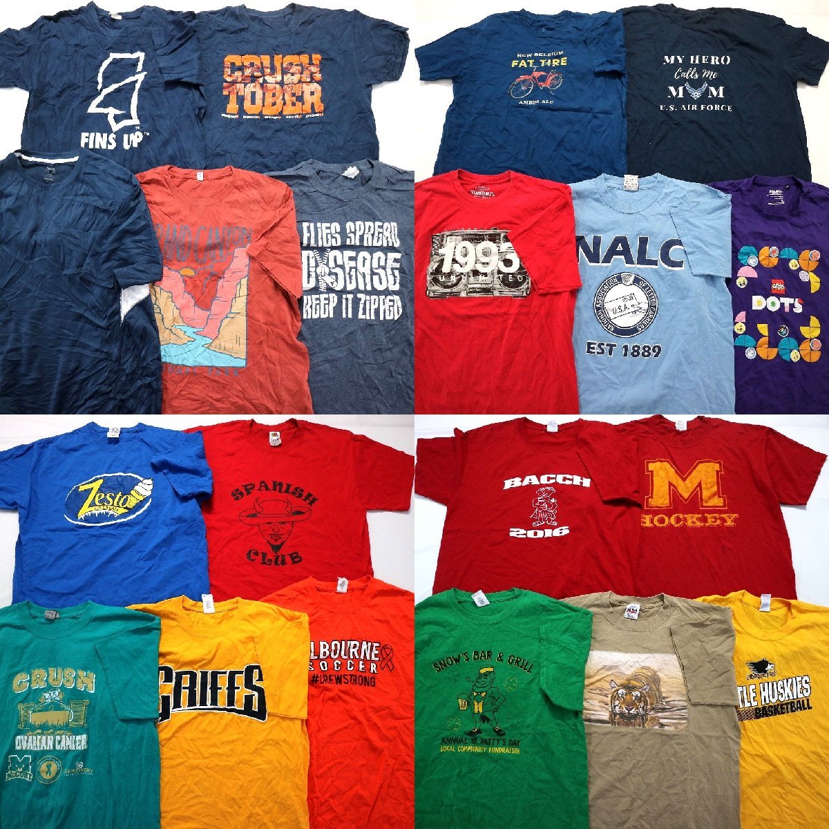 ◎半袖カラーTシャツ set レゴ　アニマル　ラジカセ 他 (メンズL) 20枚セット まとめ売り 古着卸 1円スタート 最落なし MN0892