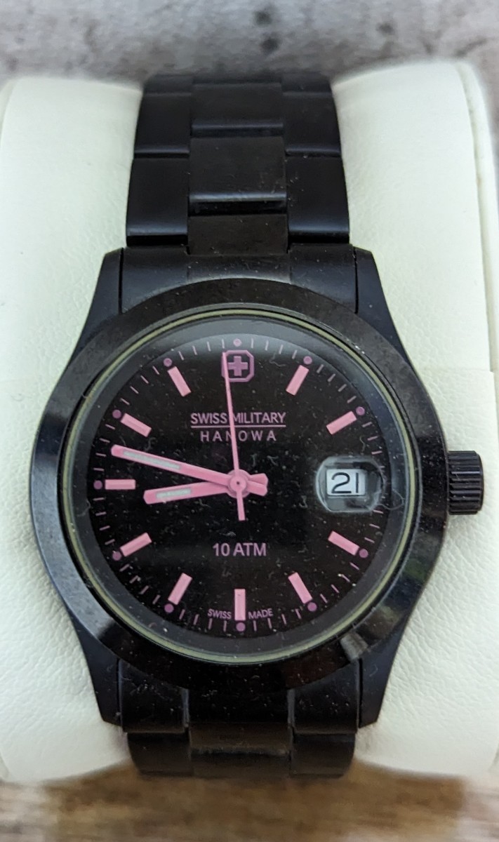 中古腕時計 SWISS MILITARY HANOWA 6-5023 クォーツ 10ATM 稼働中 