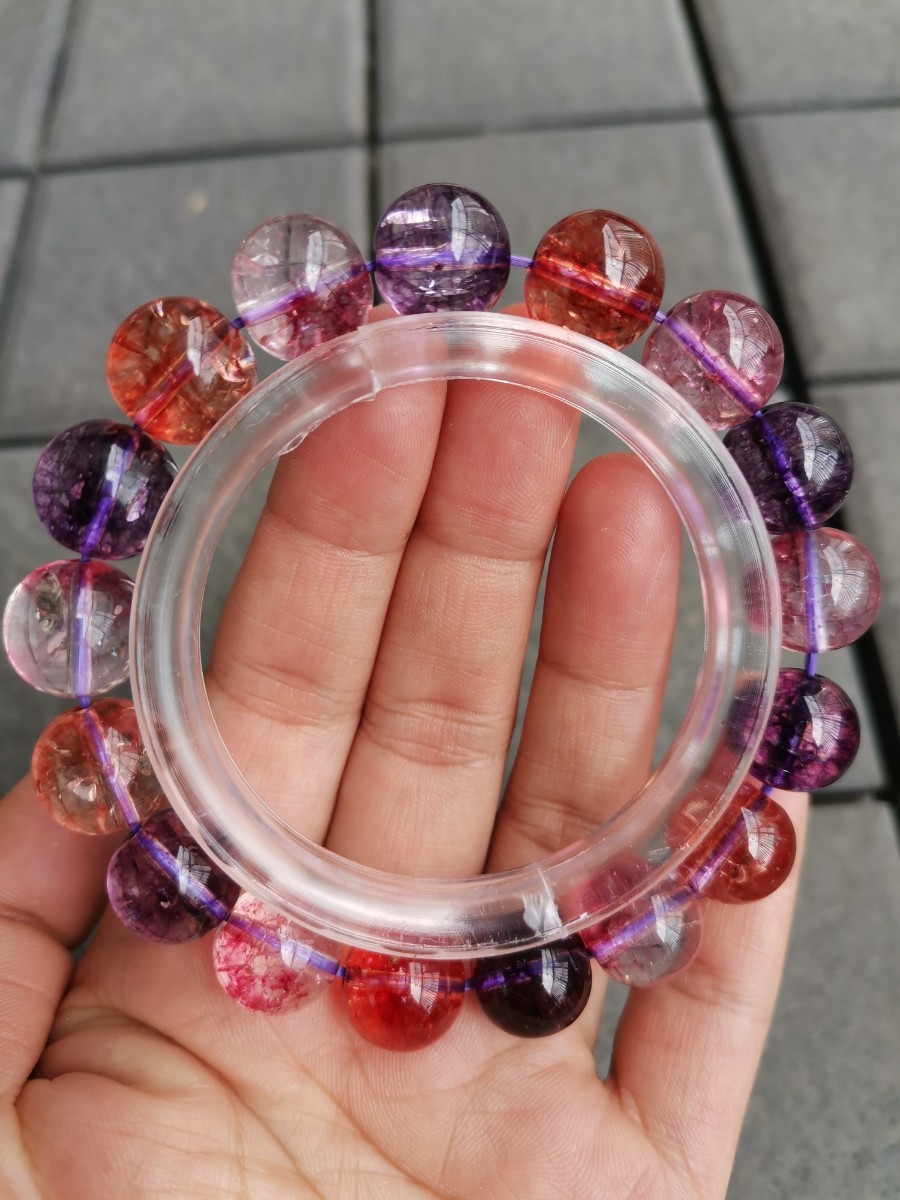 天然水晶　運気好転　スーパーセブン 　ブレスレット 12mm