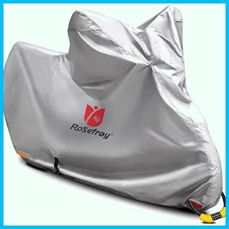 一押し ★3L-4L_シルバー（210D)★ Rosefray バイク カバー 3L-4L 240cmまで対応 スマートサイズ 高機能 撥水 UVカット 210D 大型