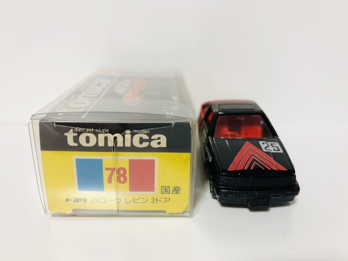 絶版黒箱トミカ 78 トヨタ カローラレビン 3ドア ボディーカラー黒/赤 