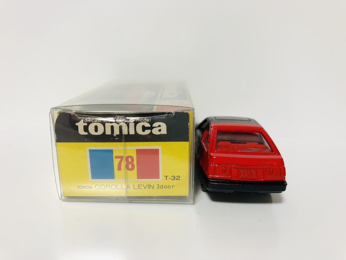 絶版黒箱トミカ 78 トヨタ カローラレビン 3ドア ボディーカラー黒/赤 