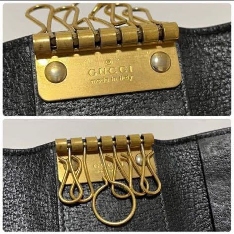 美品GUCCI グッチ 6連キーケース カード入れ GGマーモント レザー