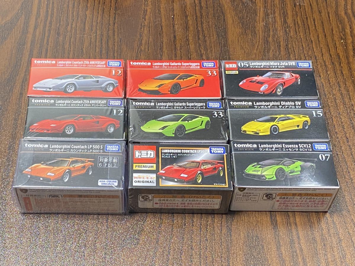 新品未開封トミカプレミアム 発売記念仕様 ランボルギーニ カウンタック　ガヤルド ディアブロ イオタ エッセンサ