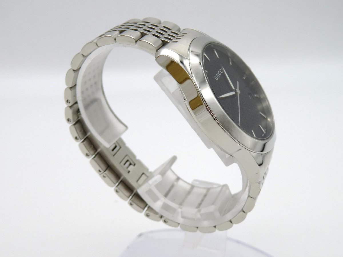 ◆1円◆稼働◆良品　グッチ　126.4　Gタイムレス　黒　クオーツ　メンズ　腕時計　　D013