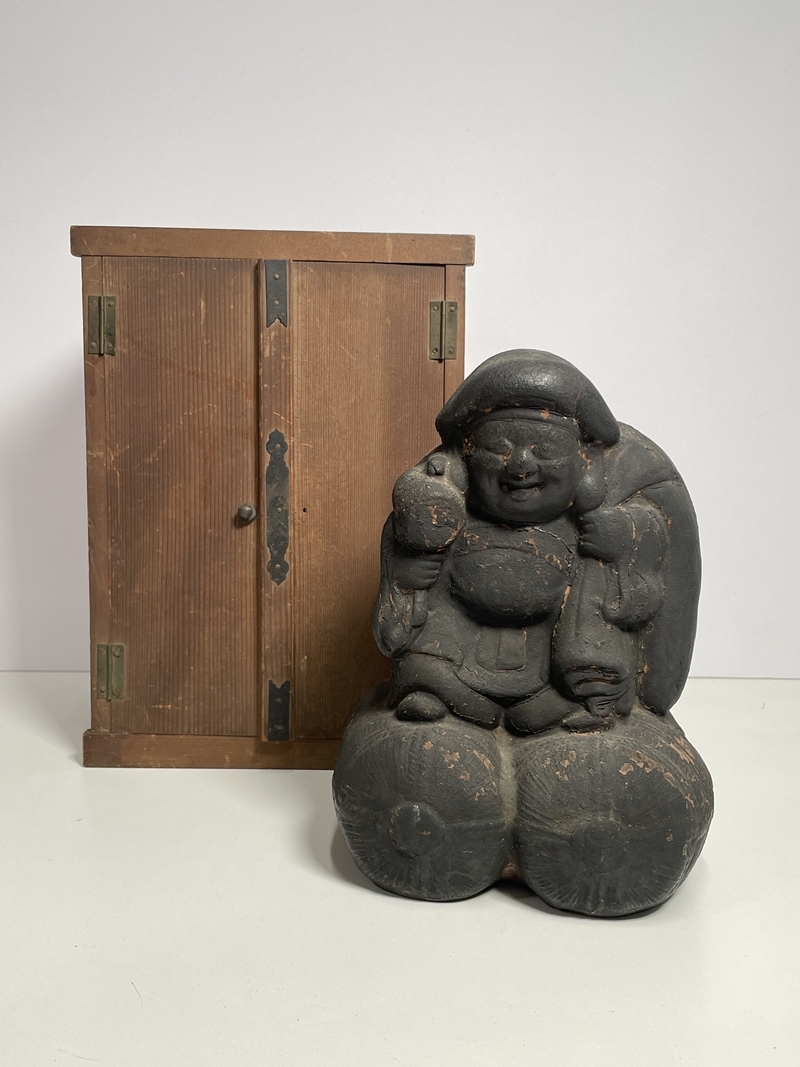 当時物 昭和 陶器製 大黒天 大黒様 七福神 縁起物 和風 置物 骨董 蔵出 