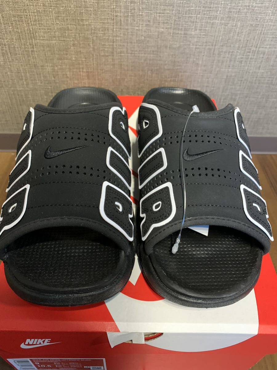 28cm】NIKE Air More Uptempo Slide “Black/White” スライドサンダル 