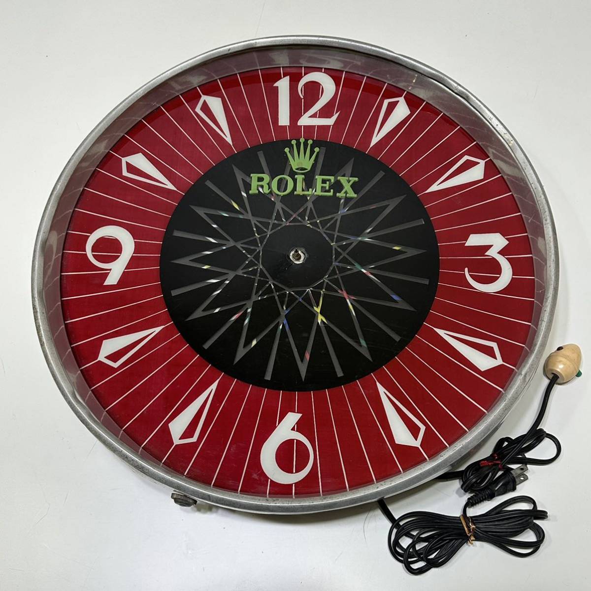 非売品 60年代 ROLEX 店頭用掛け時計 電飾点灯 レトロ ビンテージ 非売品 ROLEX 店頭用掛け時計 電飾点灯 レトロ ビンテージ 60年代