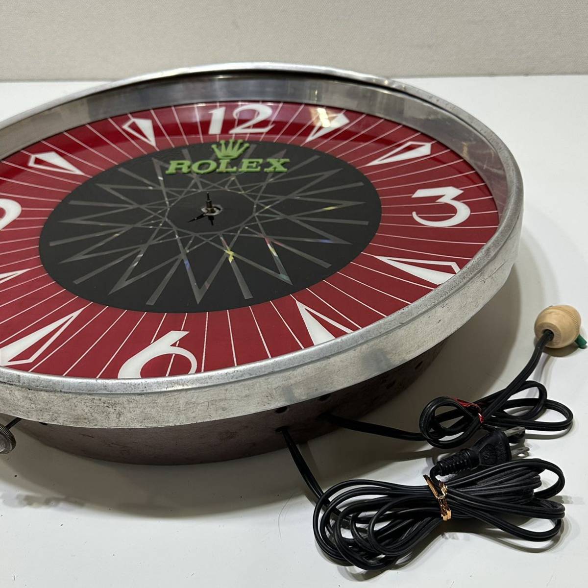 非売品 60年代 ROLEX 店頭用掛け時計 電飾点灯 レトロ ビンテージ 非売品 ROLEX 店頭用掛け時計 電飾点灯 レトロ ビンテージ 60年代