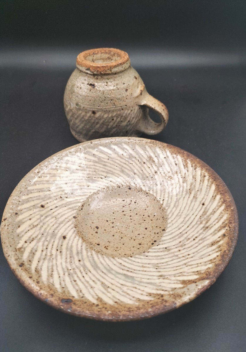 本物保証 人間国宝 島岡達三ぬ初期作品「タ銘なし」カップ＆ソーサー  