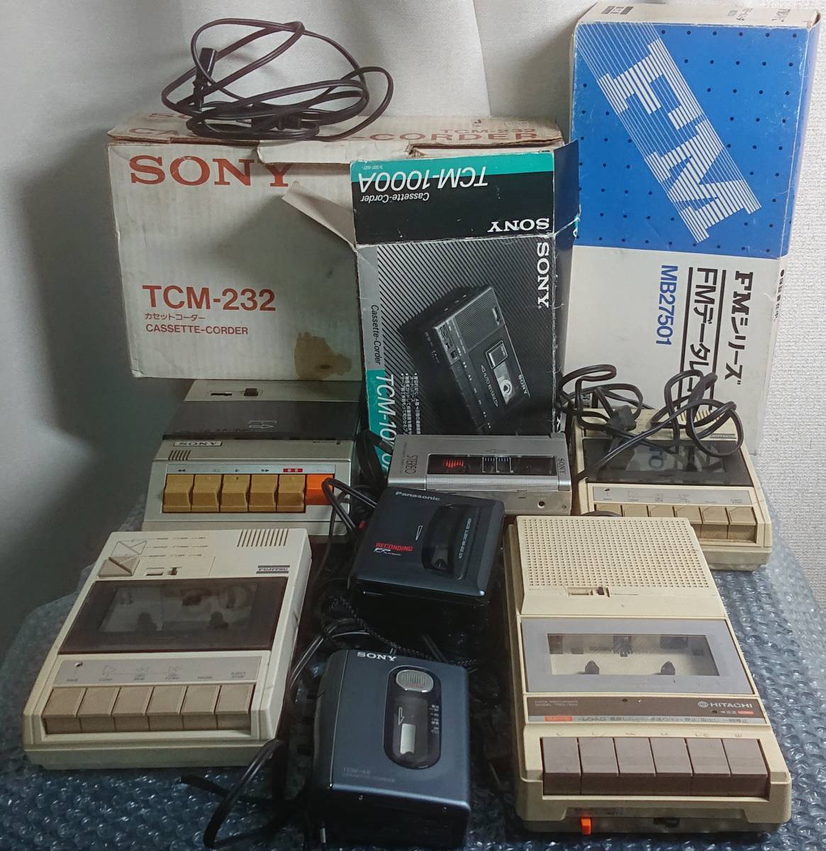 [ジャンク]　カセットレコーダ・データレコーダ　7台まとめ　[ 富士通 日立 SONY Panasonic ]