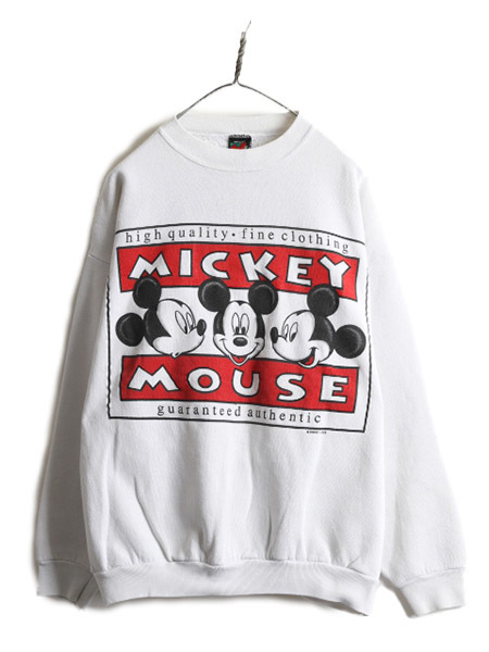 大きいサイズ XL USA製 ■ ディズニー ミッキー プリント スウェット ( メンズ レディース ) 90s オールド 90年代 トレーナー キャラクター