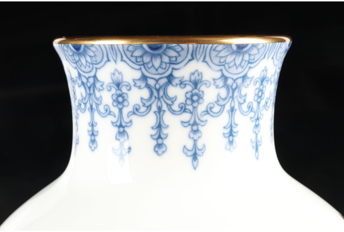 希少 大倉陶園 OKURA 高級 花瓶 正規品 フラワーベース 金彩 花 美品