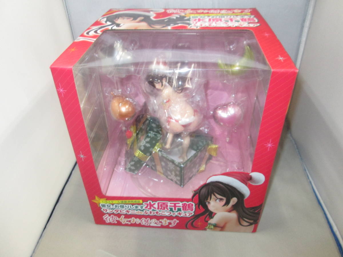 中古 彼女お借りします 水原千鶴 サンタビキニdeふわもこフィギュア 