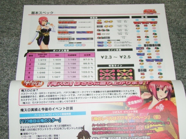 ☆非売品 パチスロ RioSpa リオの大温泉 機種詳細資料☆パチンコ レア